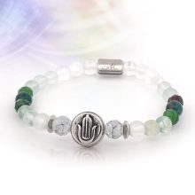 Roheline - különleges női ásványkarkötő nemesacél kiegészítőkkel ASK-MM-ROH17