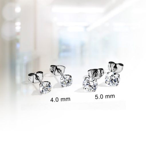 Prémium titán fülbevaló 4mm-es kővel ERJ-EM-T136040CZ