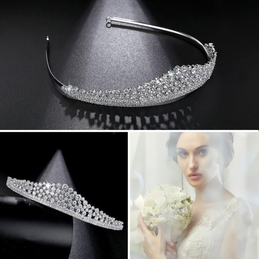 Hercegnős, cirkónia kristályos, klasszikus tiara HPB-TM-BJ1325
