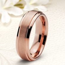 Rozé arannyal bevont modern stílusú tungsten karikagyűrű KG-KT-V645M