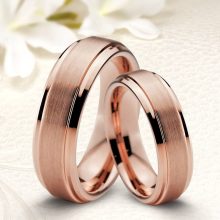 Rozé arannyal bevont modern stílusú tungsten karikagyűrű KG-KT-V645M