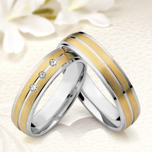 Elegáns 18K arany bevonatú nemesacél női karikagyűrű KG-MX-N04W