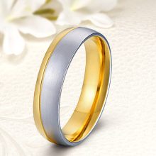 18K arany bevonatú exkluzív nemesacél Férfi karikagyűrű KG-MX-N1501M