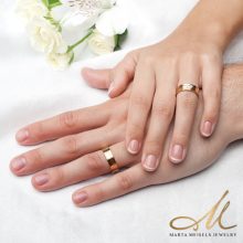 Exkluzív, selyemfényű, homorú nemesacél Női karikagyűrű arany bevonattal KG-MX-N1502W