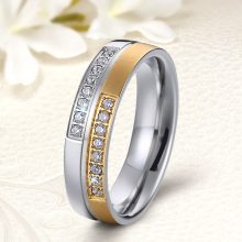 18K arany bevonatú elegáns nemesacél Női karikagyűrű KG-MX-N1510W