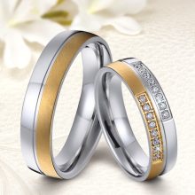 18K arany bevonatú elegáns nemesacél Női karikagyűrű KG-MX-N1510W