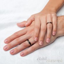 Fekete-rozé arany bevonatú női tungsten kapcsolat gyűrű KG-TG-V042W