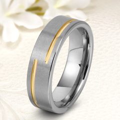   Modern stílusú matt Férfi tungsten karikagyűrű KG-TG-V044M