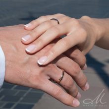 Rozé arannyal bevont vékony, domború tungsten karikagyűrű KG-WT-V131