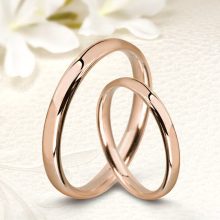 Rozé arannyal bevont vékony, domború tungsten karikagyűrű KG-WT-V131