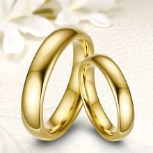 18K arannyal bevont klasszikus fazonú domború tungsten karikagyűrű KG-WT-V299
