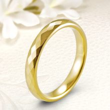 Csiszolt felületű sárga arannyal bevont tungsten karikagyűrű KG-WT-V720