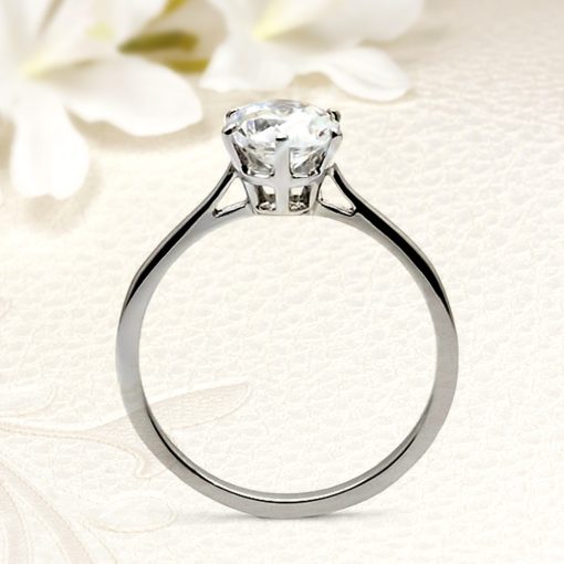 Tiffany stílusú köves nemesacél eljegyzési gyűrű RGE-AM-SS025019CZ