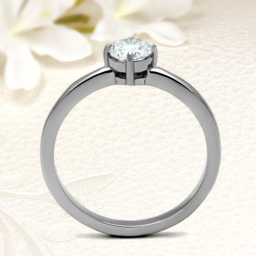 Klasszikus nemesacél köves eljegyzési gyűrű RGE-AM-SS290321CZ