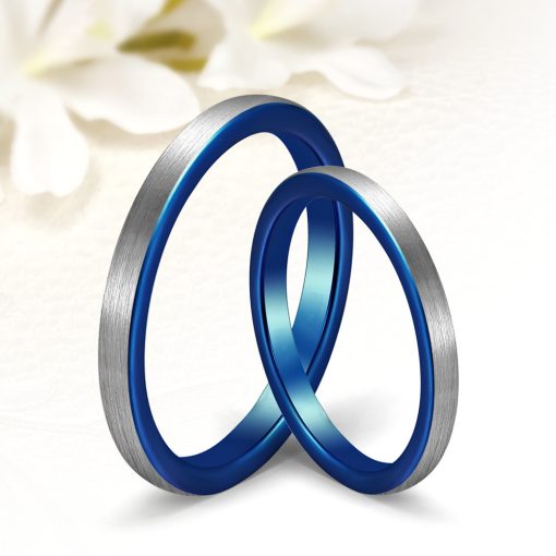 Fedra 3 - belül sötétkék tungsten karikagyűrű RGW-OY-TC001730