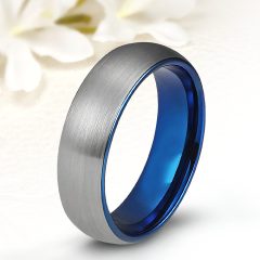   Fedra 6 - belül sötétkék tungsten Férfi karikagyűrű RGW-WT-TC037160