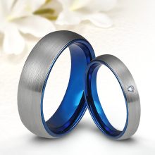 Fedra Zirconia 4 - belül sötétkék tungsten Női köves karikagyűrű RGW-WT-TC037160CZ