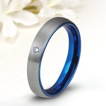 Fedra Zirconia 4 - belül sötétkék tungsten Női köves karikagyűrű RGW-WT-TC037160CZ