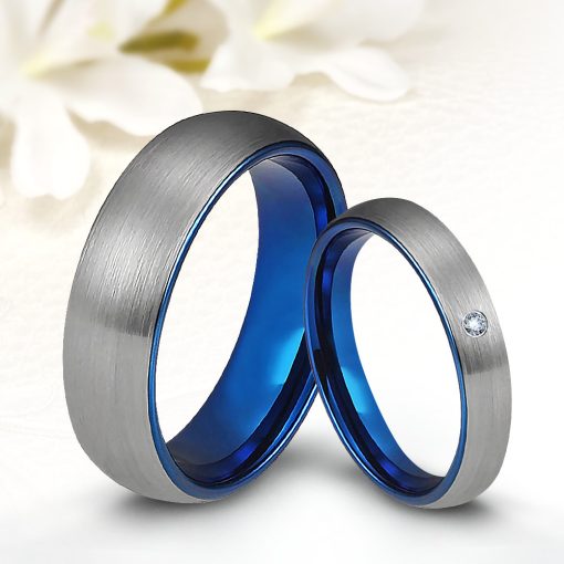 Fedra Zirconia 4 - belül sötétkék tungsten Női köves karikagyűrű RGW-WT-TC037160CZ