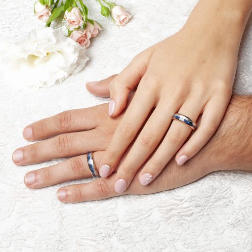 Luella - lapis lazuli és meteorit berakásos tungsten karikagyűrű RGW-WT-TC139860