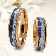 Luella - lapis lazuli és meteorit berakásos tungsten karikagyűrű RGW-WT-TC139860