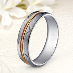   Percy - tungsten karikagyűrű rozé arany csíkkal RGW-WT-TC206060