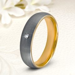   Camillo Zirconia - szálcsiszolt tungsten Női köves karikagyűrű RGW-WT-TC308050CZ