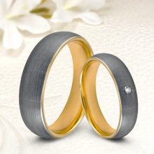 Camillo Zirconia - szálcsiszolt tungsten Női köves karikagyűrű RGW-WT-TC308050CZ