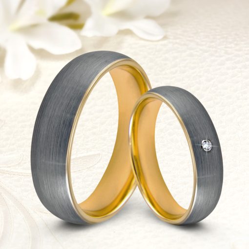 Camillo Zirconia - szálcsiszolt tungsten Női köves karikagyűrű RGW-WT-TC308050CZ