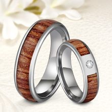 Alana Zirconia - koa fa berakásos tungsten Női köves karikagyűrű RGW-WT-TC582060CZ