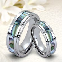 Selmara - gyöngyház berakásos tungsten karikagyűrű RGW-WT-TC780060