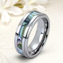 Selmara - gyöngyház berakásos tungsten karikagyűrű RGW-WT-TC780060