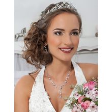 Virágos, kristályos, fehér arany bevonatú szett STB-WM-BJGW4550