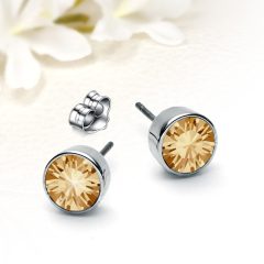   Pezsgő árnyalatú Swarovski Elements kristályos nemesacél fülbevaló SWF-ME-N001GSHAb