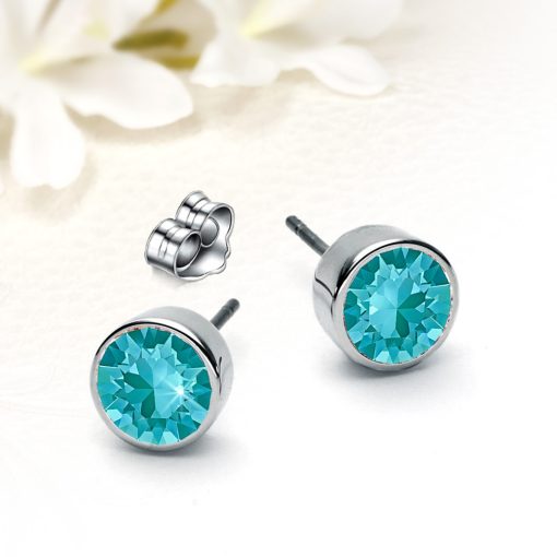 Cirkon kék Swarovski Elements kristályos nemesacél fülbevaló SWF-ME-N229b