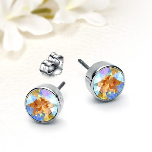 Színjátszós Colorado Topaz Swarovski Elements kristályos nemesacél fülbevaló SWF-ME-N246SHIMFb