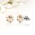 Selyemszínű Swarovski Elements kristályos nemesacél fülbevaló SWF-ME-N261c