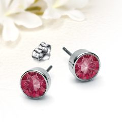   Indian Pink Swarovski Elements kristályos nemesacél fülbevaló SWF-ME-N289b