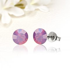   Ametiszt opál Swarovski Elements kristályos nemesacél fülbevaló SWF-ME-N421c