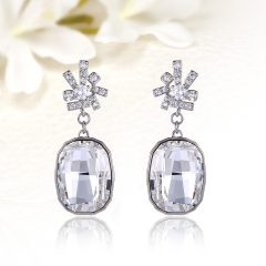   Nagy méretű luxus Swarovski kristályos fehér fülbevaló SWF-XP-B813W