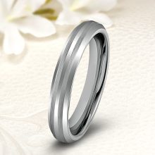 Matt és fényes sávos tungsten karikagyűrű WB-JE-V02840