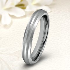 Matt és fényes sávos tungsten karikagyűrű WB-JE-V02840