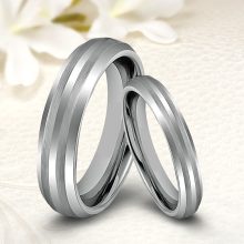 Matt és fényes sávos tungsten karikagyűrű WB-JE-V02840