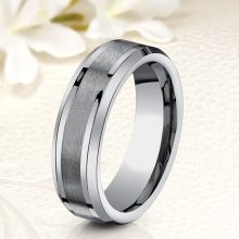 Modern stílusú matt és fényes Férfi tungsten karikagyűrű WB-KT-V02360