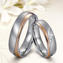 Rozé arany hullámos Férfi nemesacél karikagyűrű WB-MX-N03660