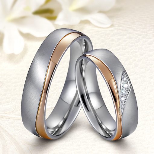 Rozé arany hullámos Férfi nemesacél karikagyűrű WB-MX-N03660