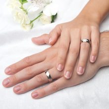 Rozé arany hullámos Férfi nemesacél karikagyűrű WB-MX-N03660