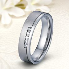 Letisztult, modern nemesacél Női köves karikagyűrű WB-MX-N50650CZ