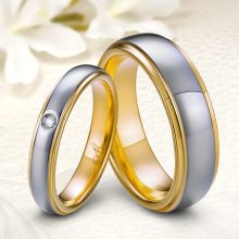 Yancy - klasszikus Férfi tungsten karikagyűrű arany széllel WB-TG-V04540