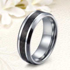   Negra 6 - karbonbetétes tungsten Férfi karikagyűrű WB-WT-V12260